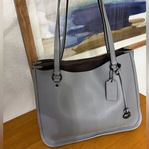 Coach Tyler Grey Carryall Pebble Leather Tote Bag